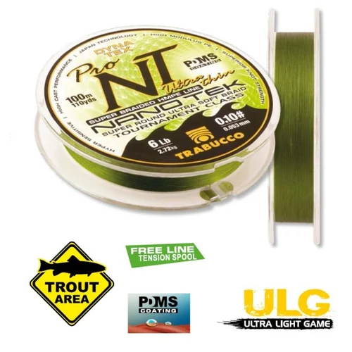 Trabucco Dyna-Tex Pro Nano Tek Ultra Thin 100 m 0,053 mm fonott zsinór