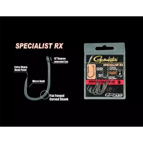 GAMAKATSU CARP SPEC RX HOOKS BARBLESS GREY #6 